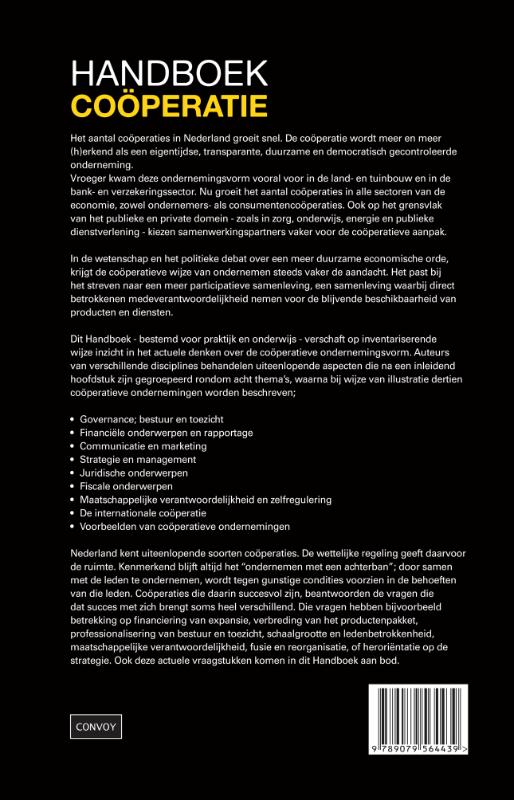 Achterkant van Handboek Cooperatie