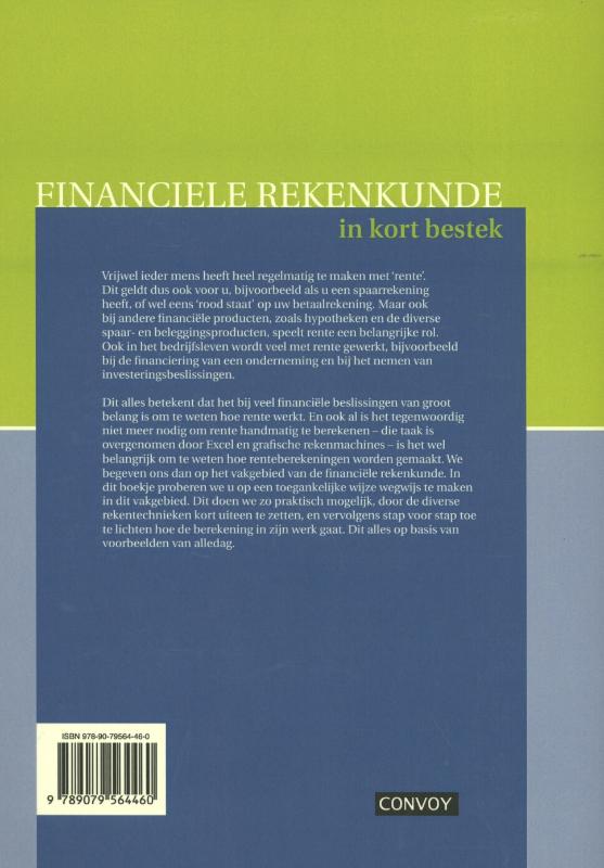 Achterkant van Financiele Rekenkunde