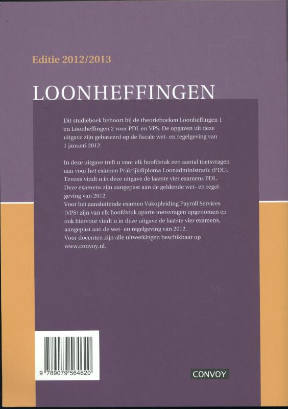 Achterkant van Opgavenboek