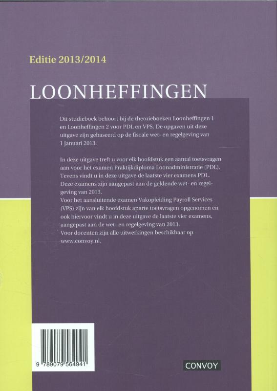 Achterkant van Opgavenboek