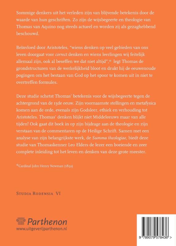Achterkant van Thomas van Aquino