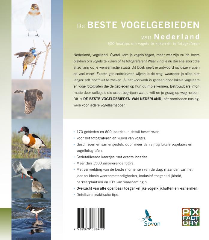 Achterkant van De beste vogelgebieden van Nederland