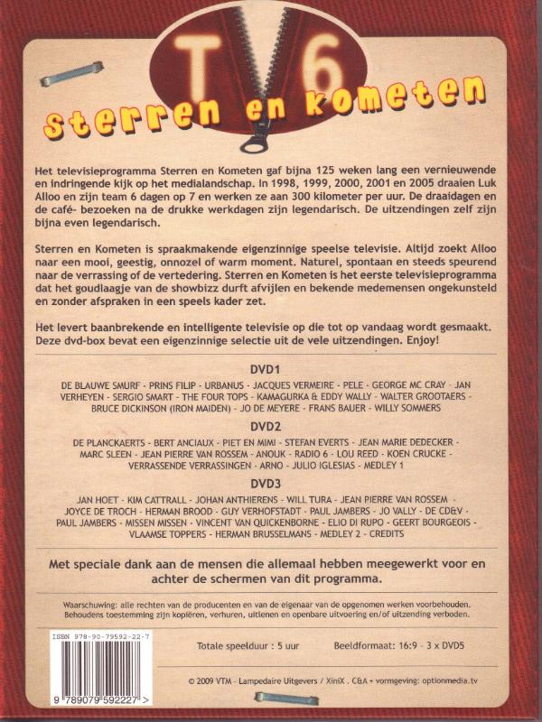 Achterkant van Sterren en Kometen