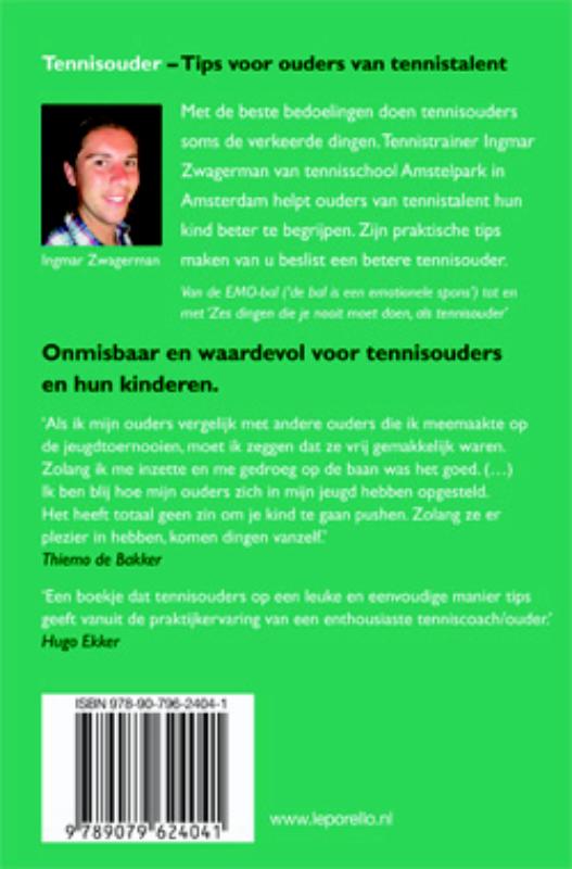 Achterkant van Tennisouder