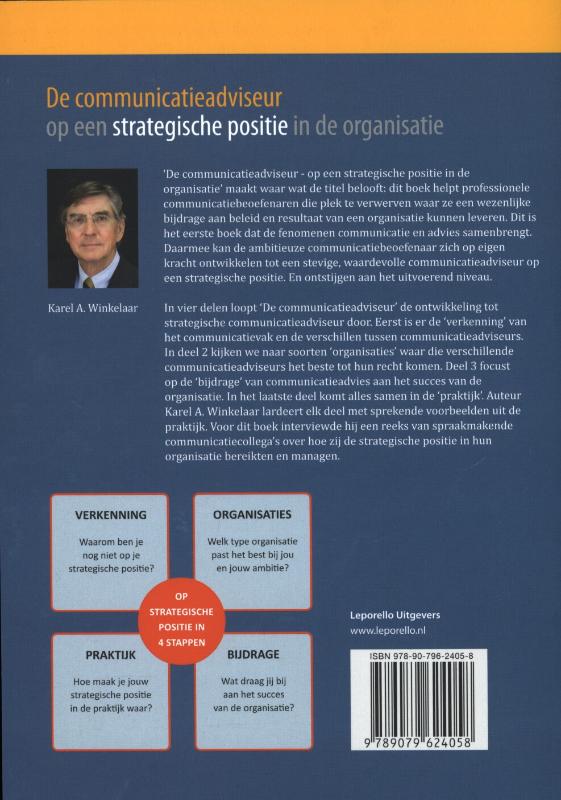 Achterkant van De communicatieadviseur op een strategische positie in de organisatie