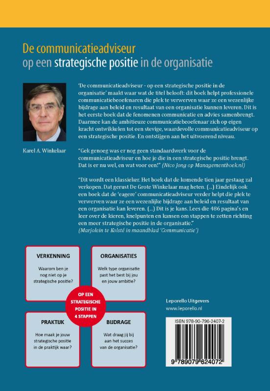 Achterkant van De communicatieadviseur op een strategische positie in de organisatie