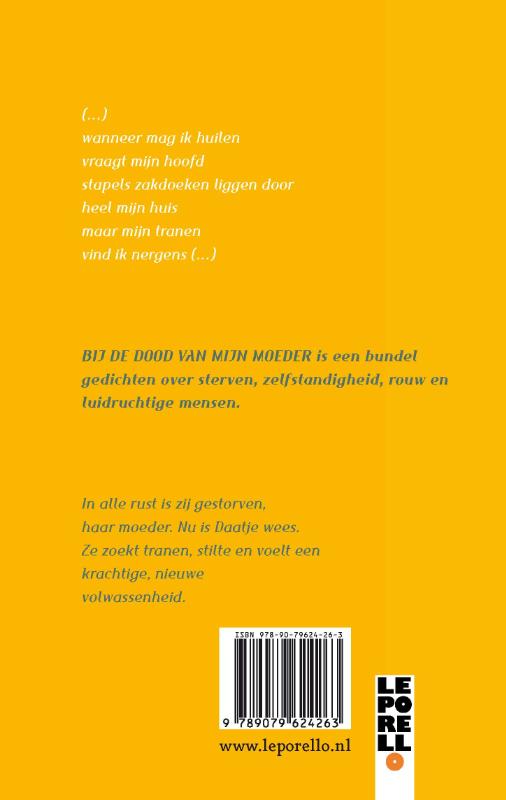 Achterkant van Bij de dood van mijn moeder