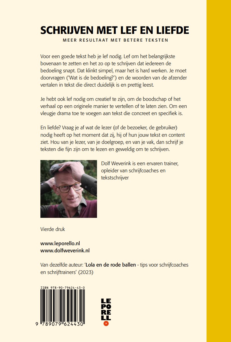Achterkant van Schrijven met lef en liefde