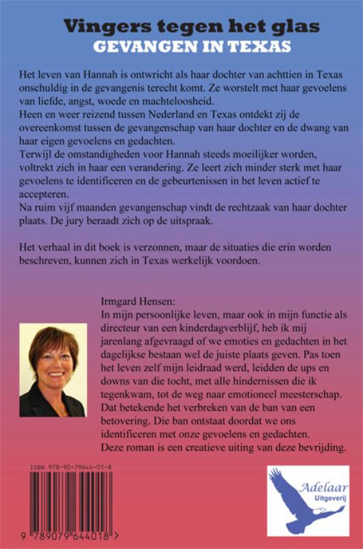 Achterkant van Vingers tegen het glas