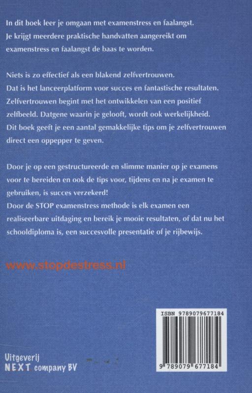 Achterkant van Stop! Examenstress en faalangst