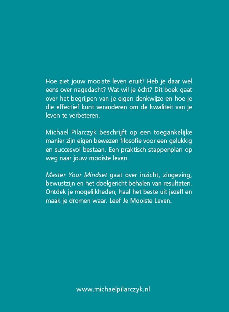 Achterkant van Master your Mindset
