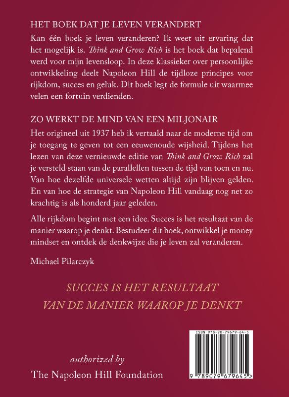 Achterkant van Think and Grow Rich