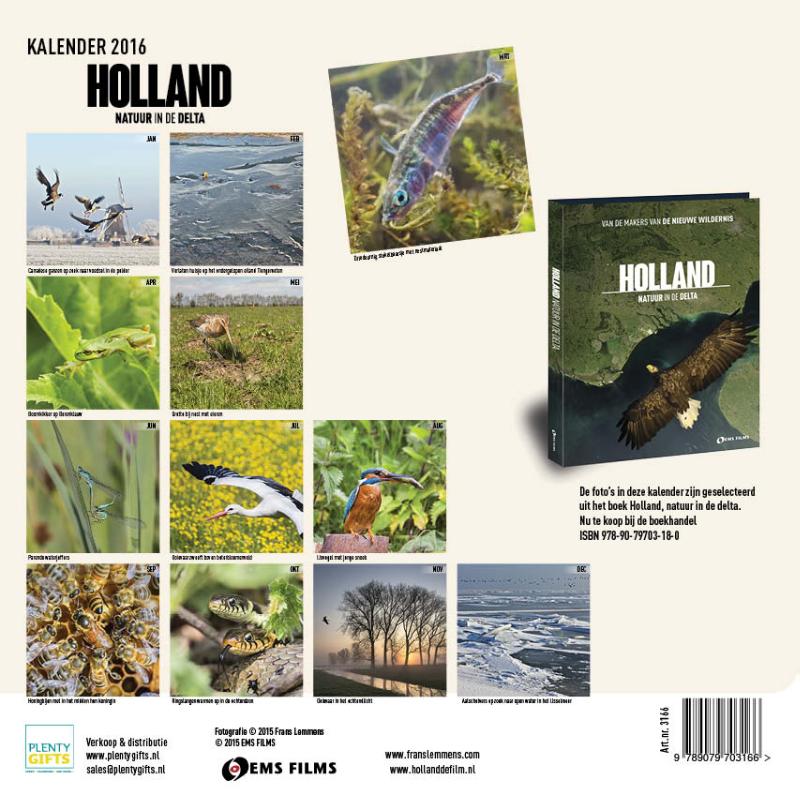 Achterkant van kalender 2016