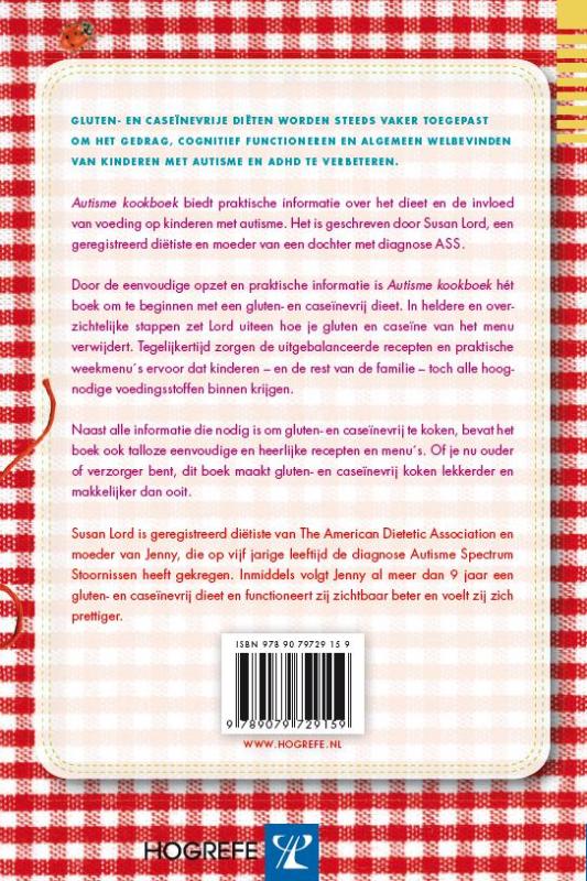 Achterkant van Autisme kookboek