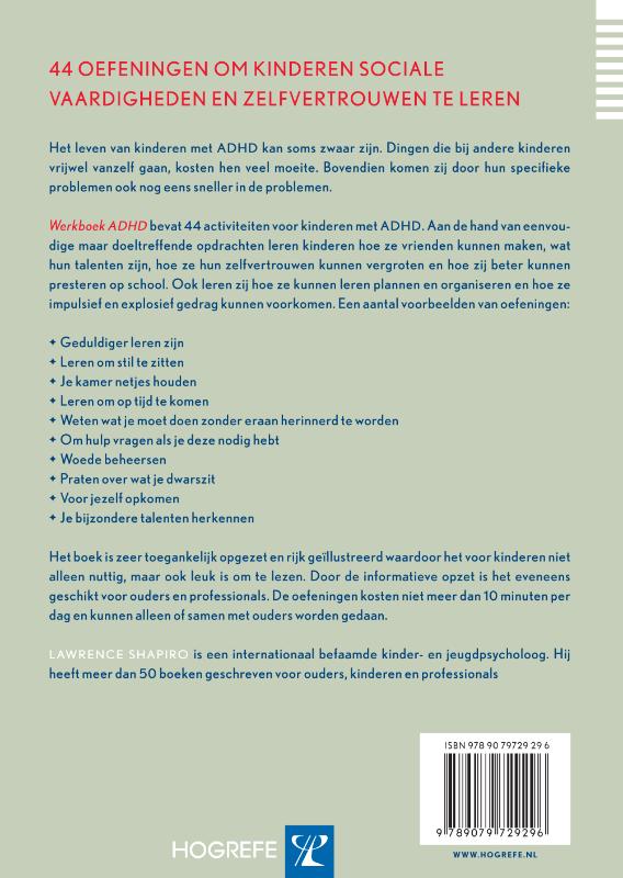 Achterkant van Werkboek ADHD