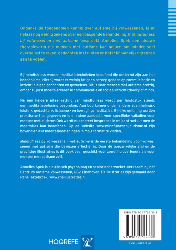 Achterkant van Mindfulness bij volwassenen met autisme