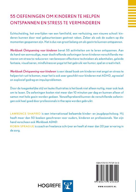 Achterkant van Werkboek Ontspanning voor kinderen