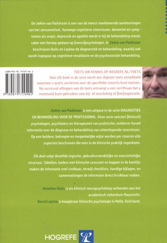 Achterkant van Ziekte van Parkinson