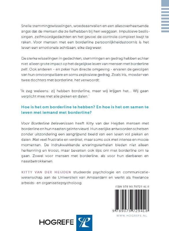 Achterkant van Borderline Belevenissen