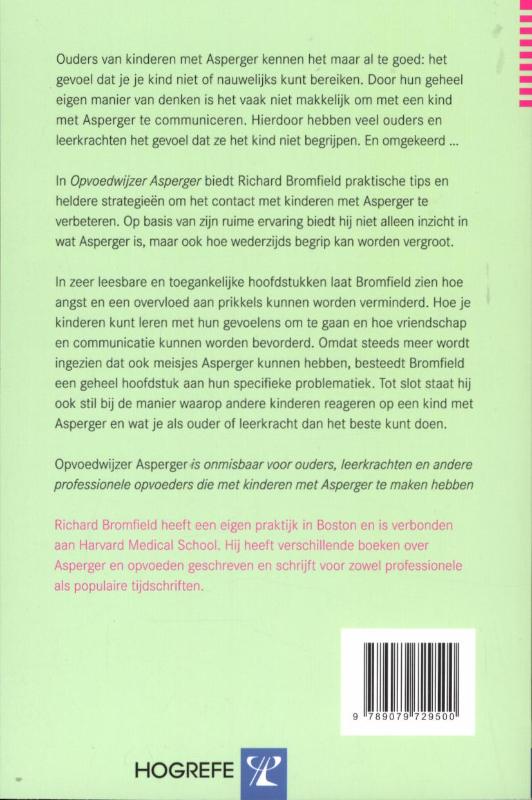 Achterkant van Opvoedwijzer Asperger