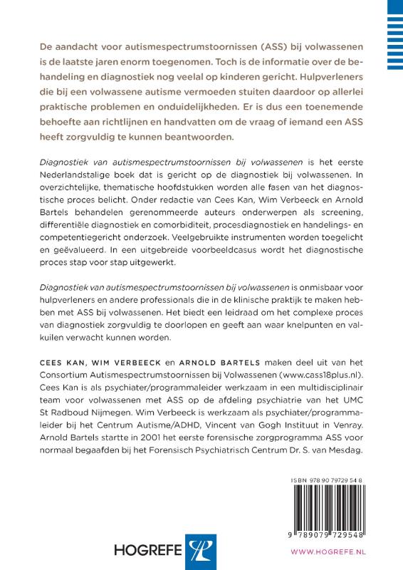 Achterkant van Diagnostiek van autismespectrumstoornissen bij volwassenen