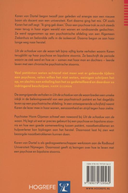 Achterkant van Uit de schaduw van de waan