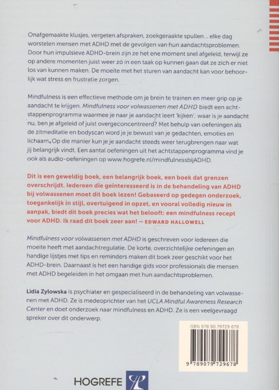 Achterkant van Mindfulness bij volwassenen met ADHD
