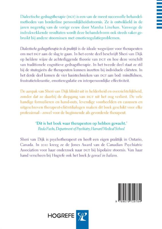 Achterkant van Dialectische gedragstherapie in de praktijk