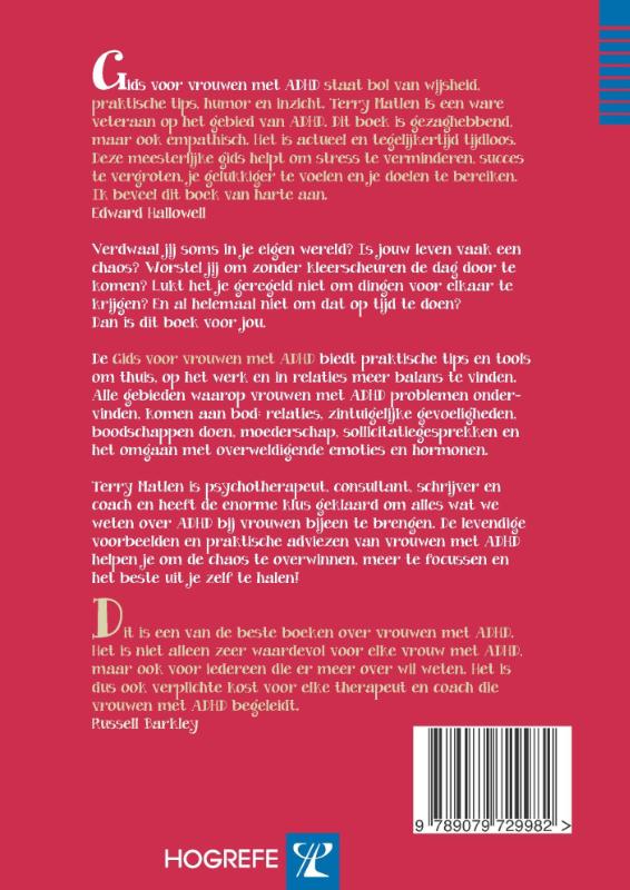 Achterkant van Gids voor vrouwen met ADHD