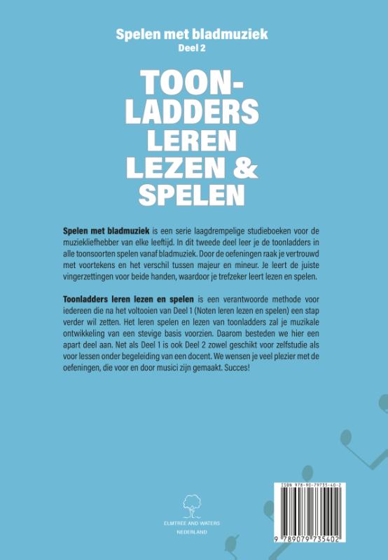 Achterkant van Toonladders leren lezen en spelen