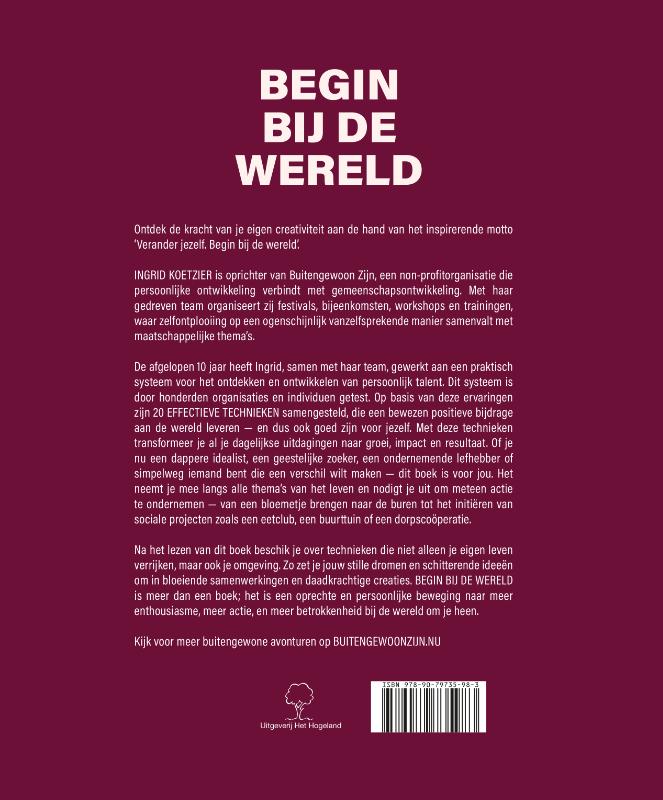 Achterkant van Begin bij de wereld