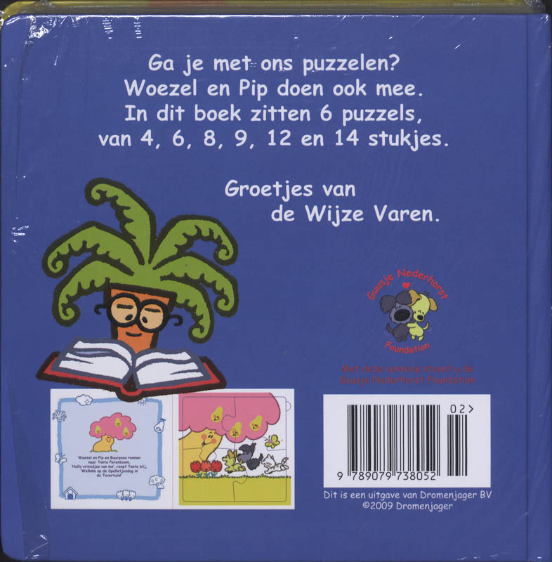 Achterkant van Puzzelen in de tovertuin