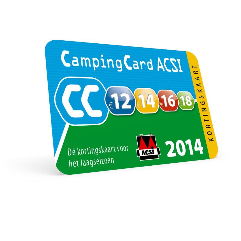 Achterkant van ACSI campinggids Europa 2014 + campingcard