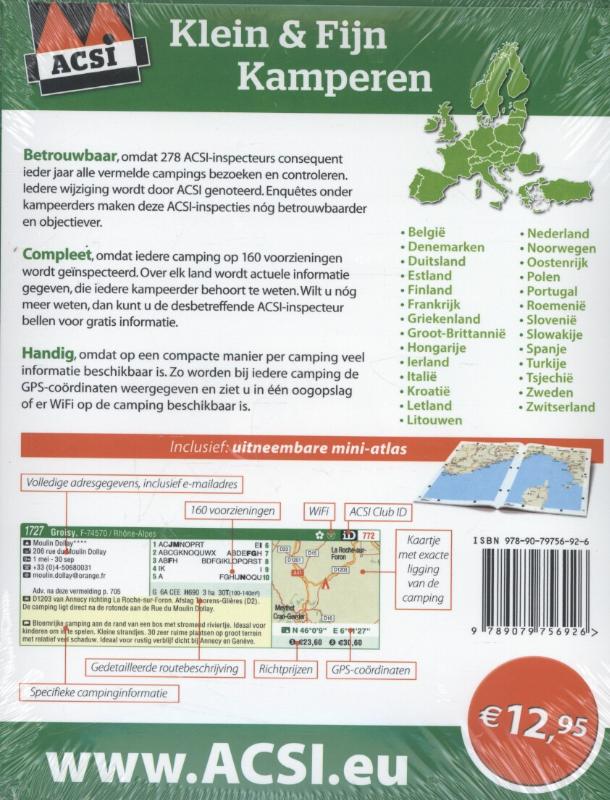 Achterkant van ACSI Klein & fijn Kamperen 2015