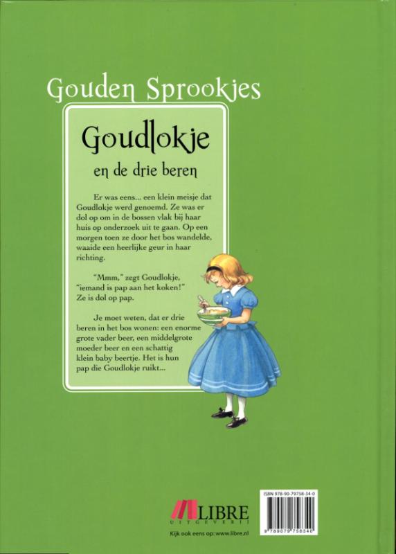 Achterkant van Goudlokje en de drie beren