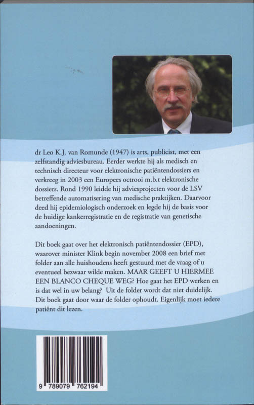 Achterkant van Het electronisch patientendossier