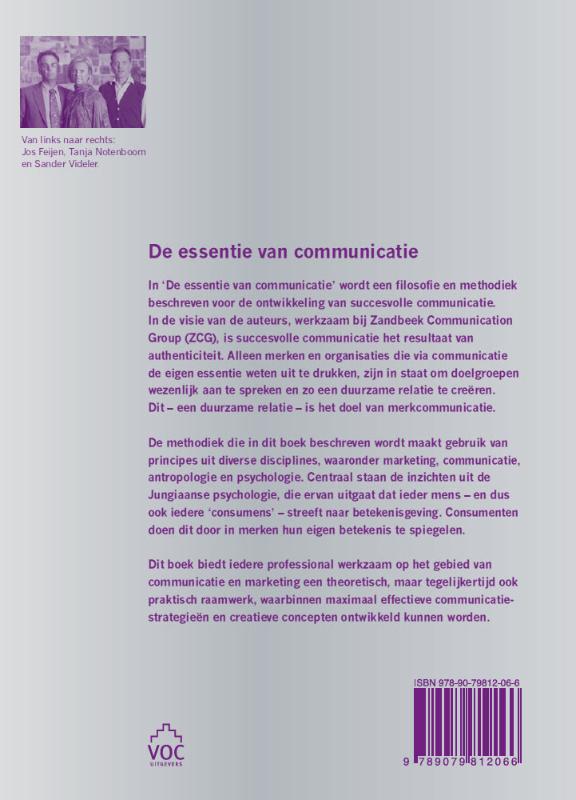Achterkant van De essentie van communicatie