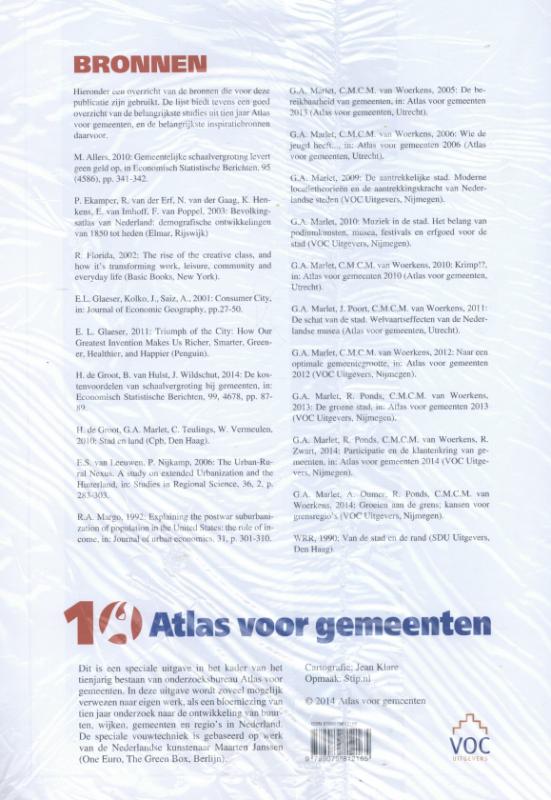 Achterkant van De nieuwe gemeentekaart van Nederland