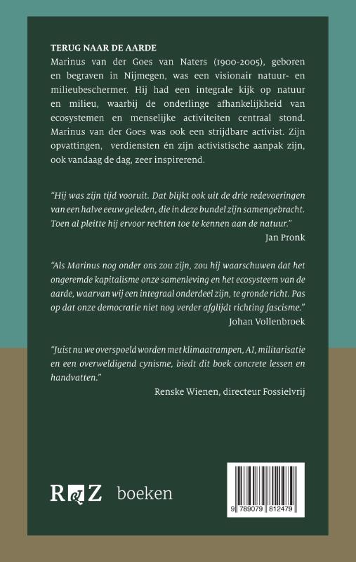 Achterkant van Terug naar de aarde