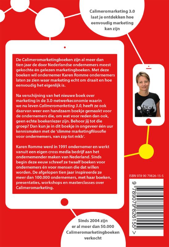 Achterkant van Calimeromarketing 3.0 in een eierdop