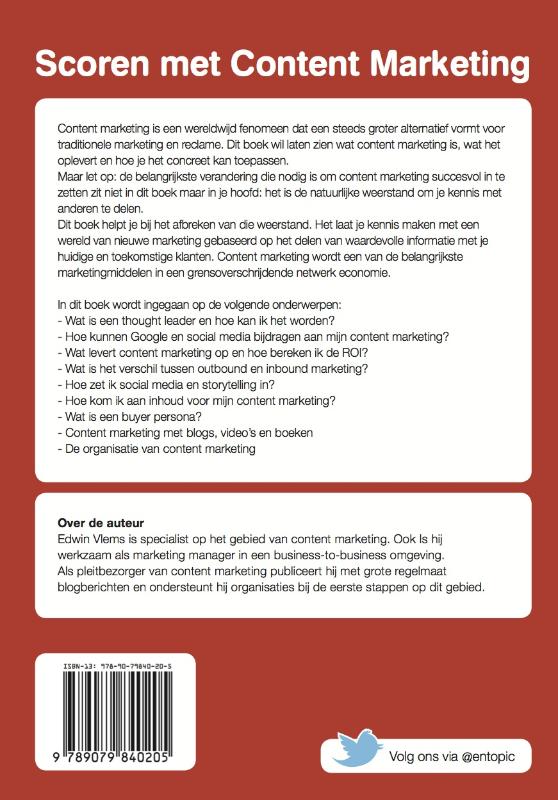 Achterkant van Scoren met content marketing