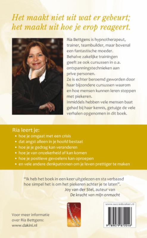 Achterkant van Stoppen met piekeren