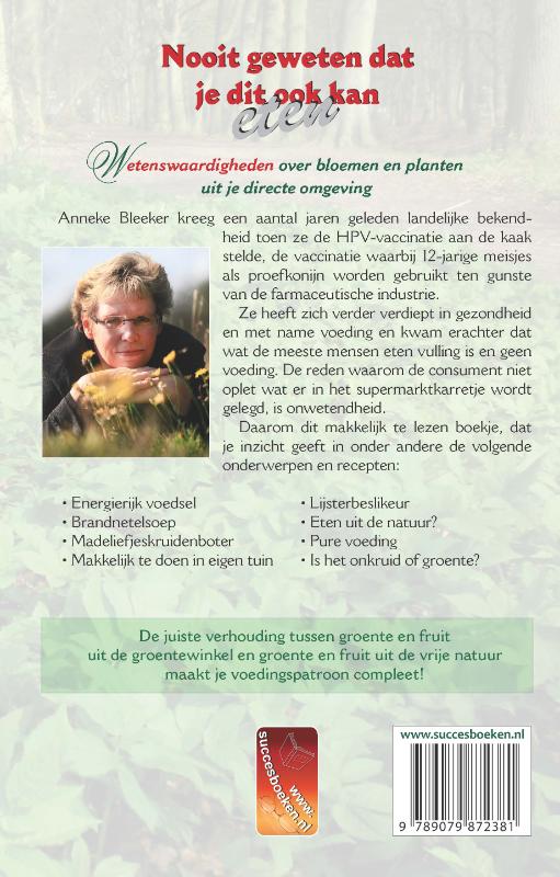 Achterkant van Nooit geweten dat je dit ook kan eten