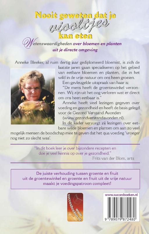 Achterkant van Nooit geweten dat je viooltjes kan eten