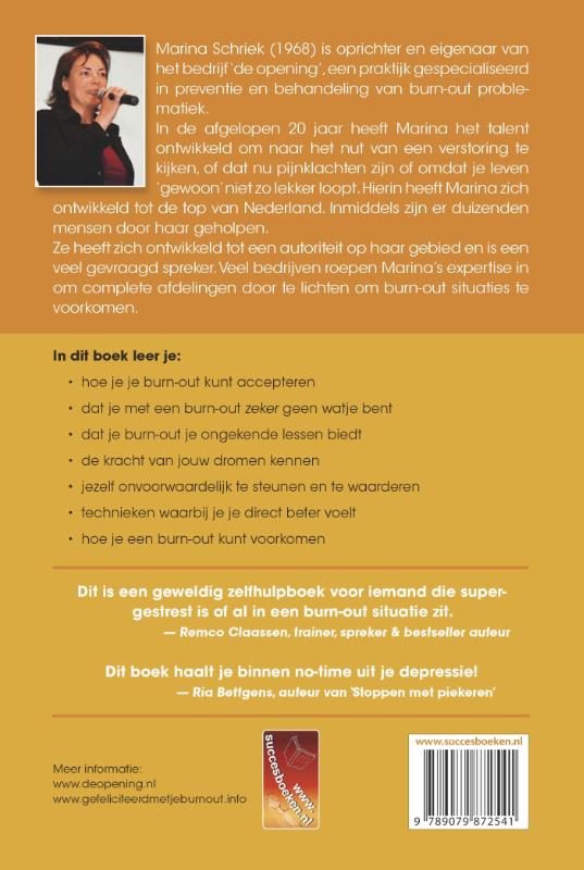 Achterkant van Gefeliciteerd met je burn-out