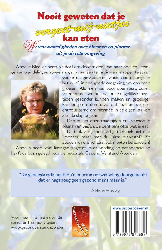 Achterkant van Nooit geweten dat je vergeet-me-nietjes kan eten