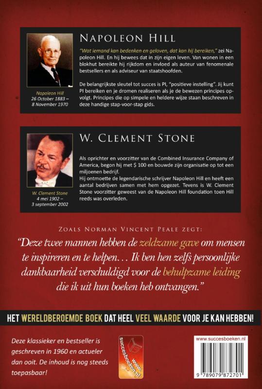 Achterkant van Succes door een positieve instelling