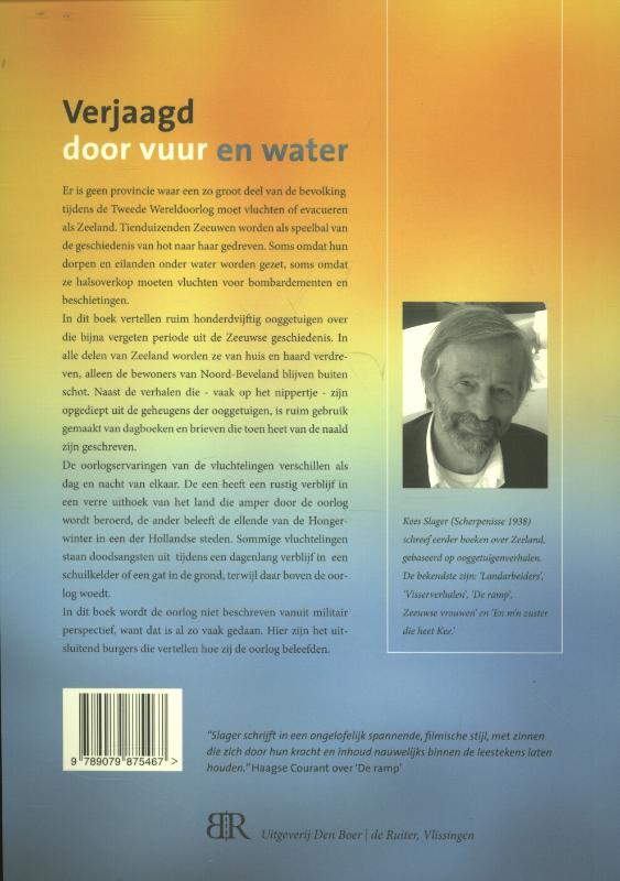 Achterkant van Verjaagd door vuur en water