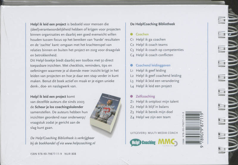 Achterkant van Help! ik leid een project