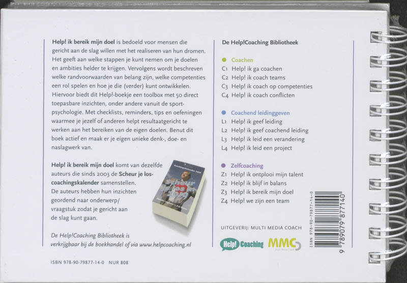 Achterkant van Help! ik bereik mijn doel